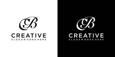 CB veya BC ilk harf logo tasarım vektörü