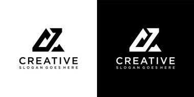 AZ ya da ZA ilk harf logo tasarım vektörü