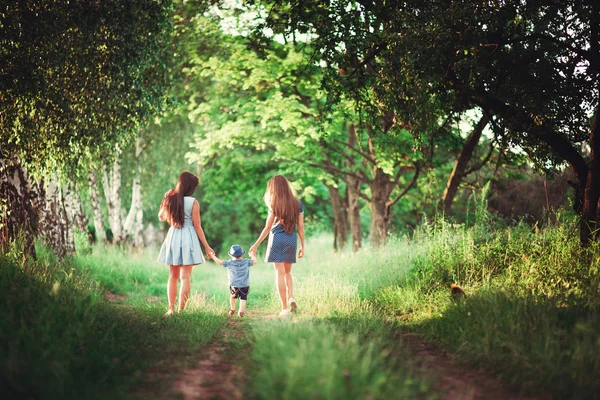 Frumoasă Familie Fericită Care Odihneşte Natură Două Femei Mama Mătușa — Fotografie, imagine de stoc