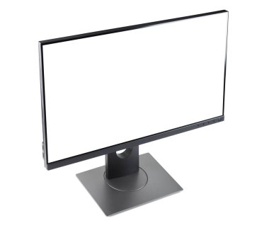 Boş beyaz düz ekran TV bilgisayar monitörü beyaz arkaplanda izole edildi. 