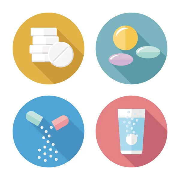 Formes pharmaceutiques icônes de couleur vecteur — Image vectorielle