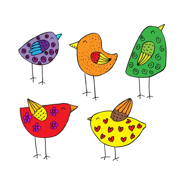 Cute birds. Cartoon style. — Stock Photo, Image