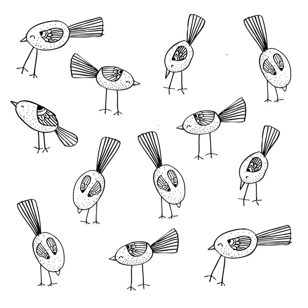 Păsări drăguţe. Stilul Sketchy . — Fotografie, imagine de stoc