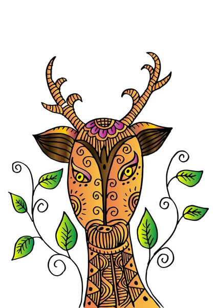 Симпатичная голова оленя с декоративным стилем . — стоковое фото