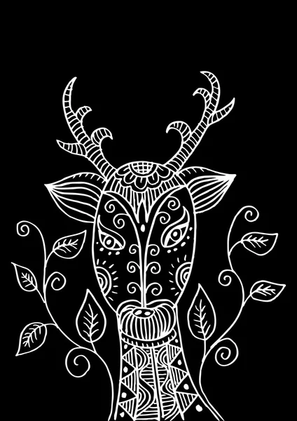 Симпатичная голова оленя с декоративным стилем . — стоковое фото