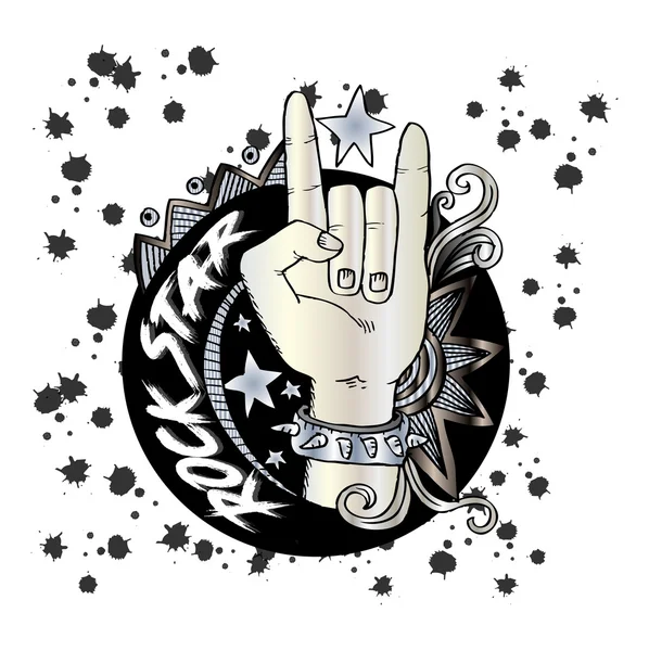 Doodle signo de mano rock n roll música —  Fotos de Stock