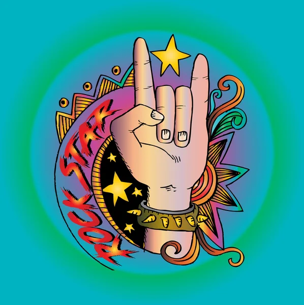 Doodle hand teken rock n roll muziek — Stockfoto