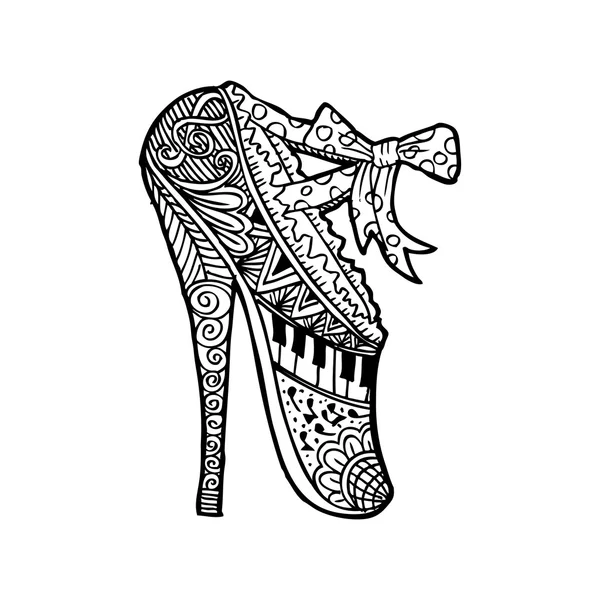 性感的芭蕾舞鞋。Zentangle 风格. — 图库照片