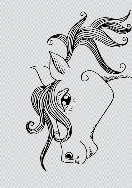 Portret van een paard. Schetsmatige stijl. — Stockfoto