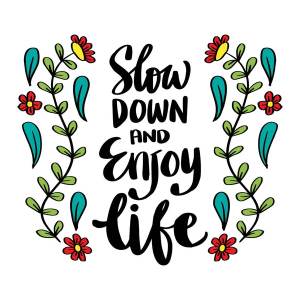 Slow Enjoy Life Decorative Decoration — Stock Vector