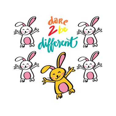 Farklı olmaya cesaret et. Gömlek tasarımı. Pozitif Alıntı