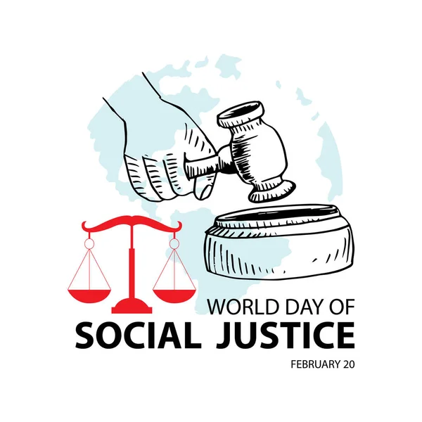 Giornata Mondiale Della Giustizia Sociale Febbraio — Vettoriale Stock