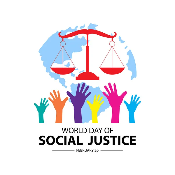 Projekt Wektora Światowej Sprawiedliwości Społecznej Lutego — Wektor stockowy