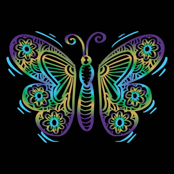 Decorative Ornate Cute Butterfly — 图库矢量图片