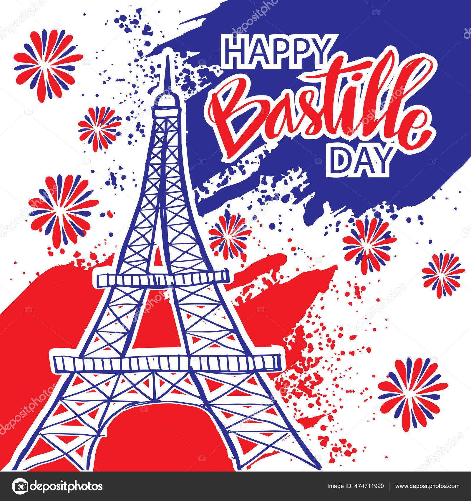 Joyeuse Fete Bastille Juillet Carte Voeux Vacances Avec Tour Eiffel Image Vectorielle Par Handini C Illustration Joyeuse Fete Bastille Juillet Carte Voeux Vacances Avec Tour Eiffel Image Vectorielle Par Handini C Illustration