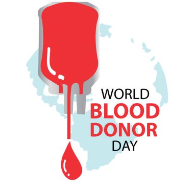  Dünya kan bağışı günü. Kan bağışı vektör illüstrasyonu. 14 Haziran.