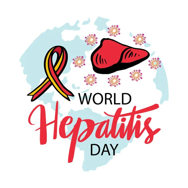 Dia Mundial Hepatite Conceito Cartaz Julho —  Vetores de Stock