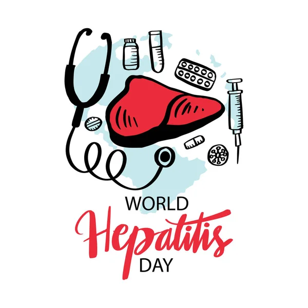 World Hepatitis Day Poster Concept July — Διανυσματικό Αρχείο