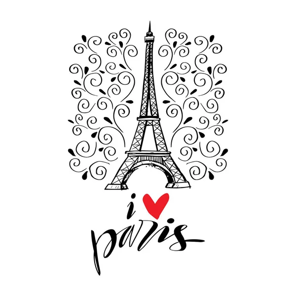 Adore Les Lettres Dessinées Main Paris Fond Paris Paris France — Image vectorielle