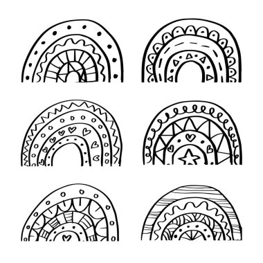 Güzel gökkuşağı seti. Gökkuşağı çizimi. 