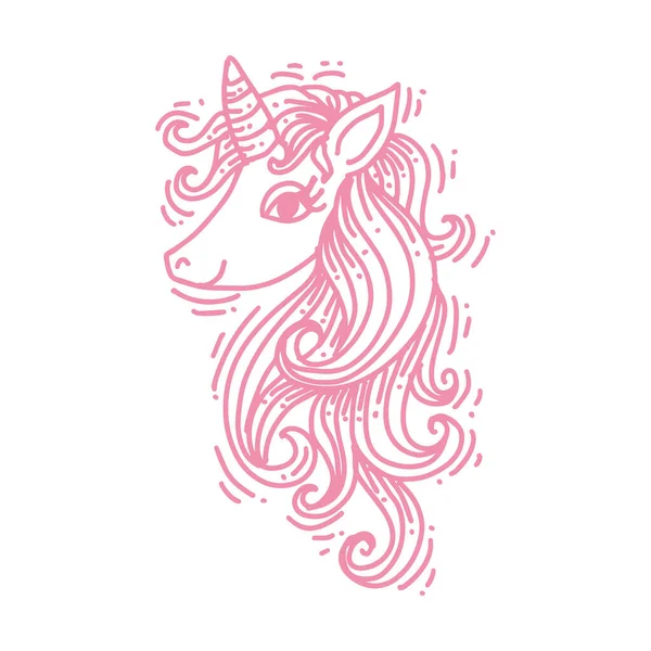 Cartoon Cute Little Unicorn Head Design Children — Stock Vector