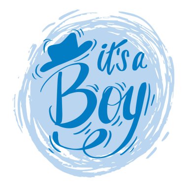 Bir oğlan, el yazması harfler. Doğum ve doğum öncesi hediye kartı ve doğum davetiyesi için..