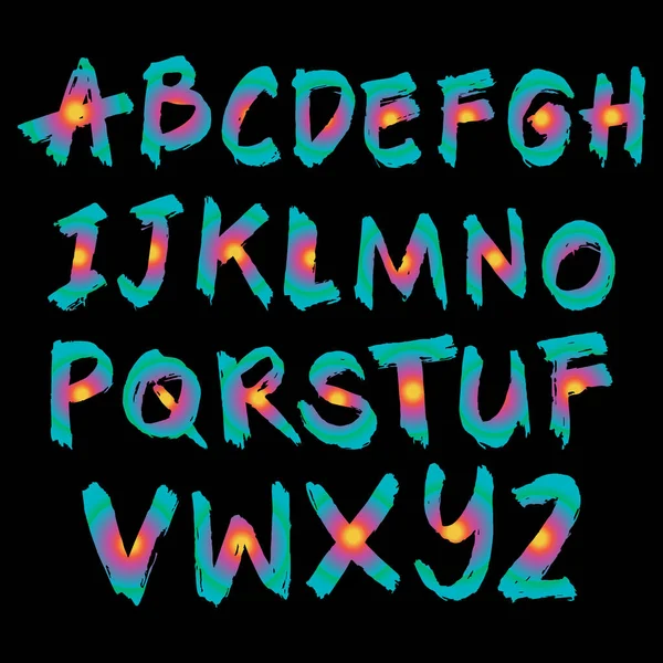 Pincel Escritura Letra Letras Alfabeto — Vector de stock