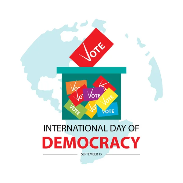 民主主義の国際デーのためのポスター9月15日 — ストックベクタ