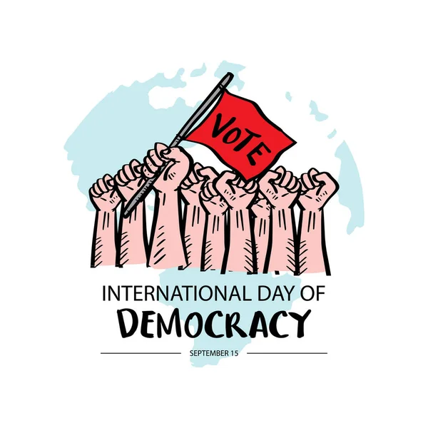 Día Internacional Democracia Septiembre Concepto Cartel — Archivo Imágenes Vectoriales