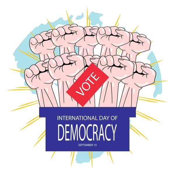 民主主義の国際デー 9月15日 ポスターコンセプト — ストックベクタ
