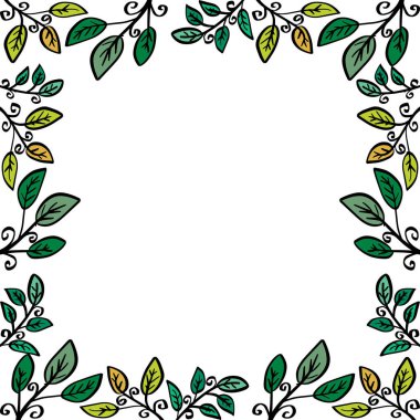 El çizimi güzel yeşil yapraklar