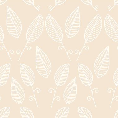 Bej arka planda elle çizilmiş kusursuz desenler. Vektör illüstrasyonu.