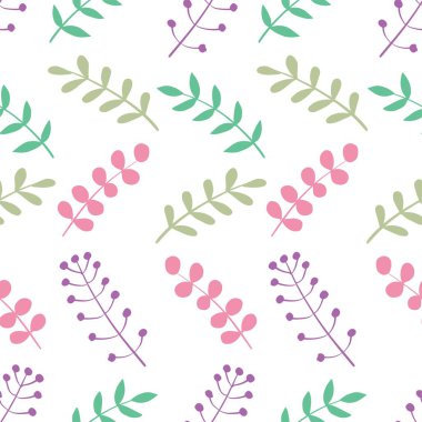 Kusursuz çiçek deseni. Çiçekler ve yapraklarla vektör arkaplanı.