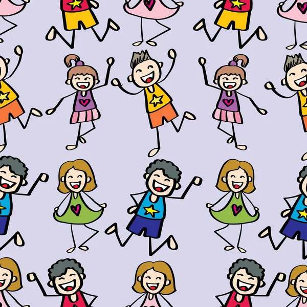 Mutlu çocuklarla kusursuz bir düzen. Çizgi film tarzında vektör illüstrasyonu.