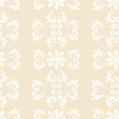 Kusursuz siyah-beyaz kumaş deseni. Vektör çizimi. Bej arkaplan.