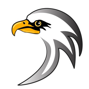 Beyaz arka plan üzerinde stilize baş kartal