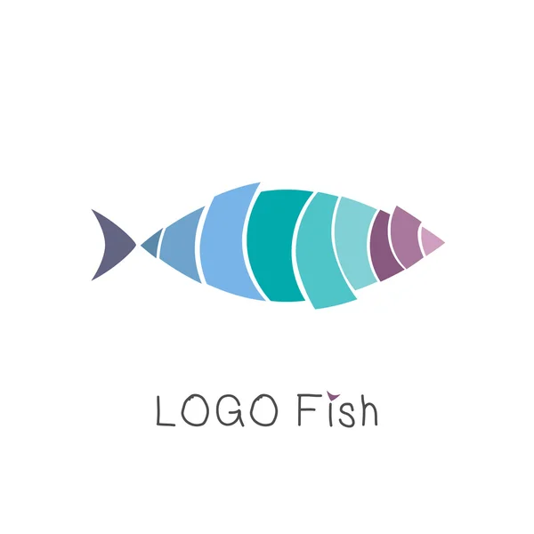 Absztrakt trópusi halak, logo design sablonok, jelkép, jelvény, elszigetelt ikonra. Tökéletes éttermek, kávézó, üzlet, tenger gyümölcsei. — Stock Vector