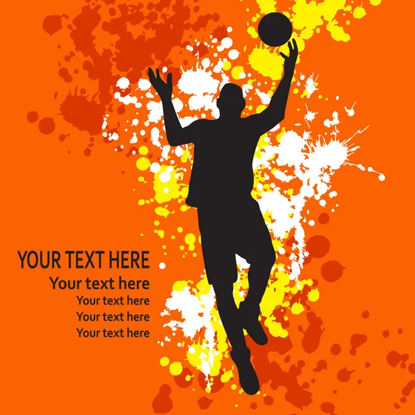 Basketbolcu ile soyut arkaplan