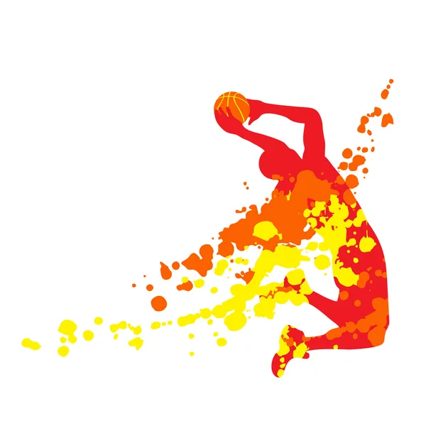 Abstract basketball player in jump — Stock Vector