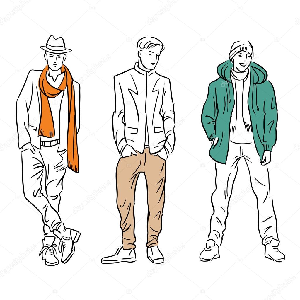 Set of men fashion models in clothes Stock Image ©mango-ck.rambler.ru #99083374