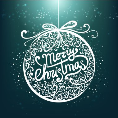 Neşeli Noel yazı kaligrafik elemanları ile