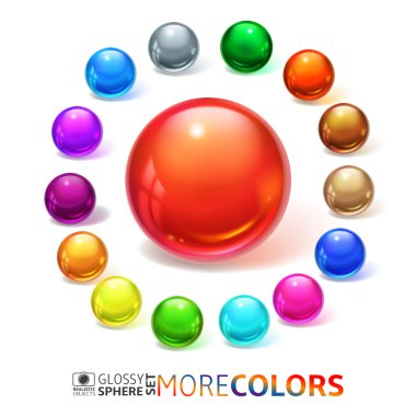 Glossy spheres with reflections clipart