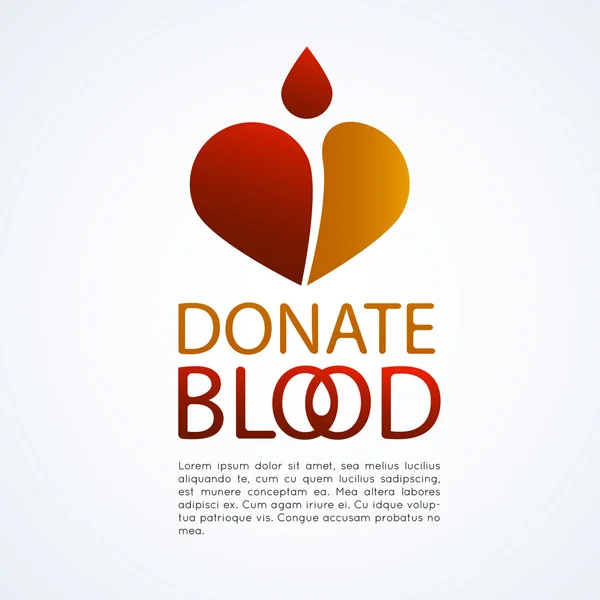 Donare il logo del sangue — Vettoriale Stock