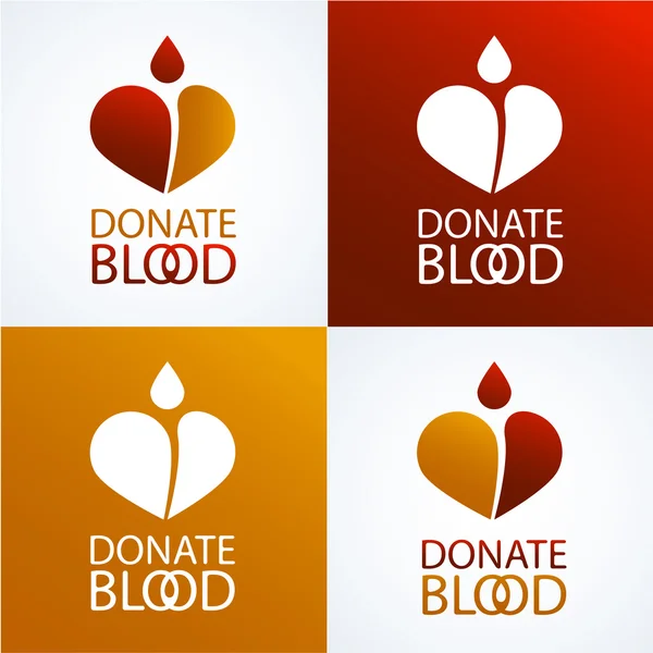 Donare sangue logo set — Vettoriale Stock