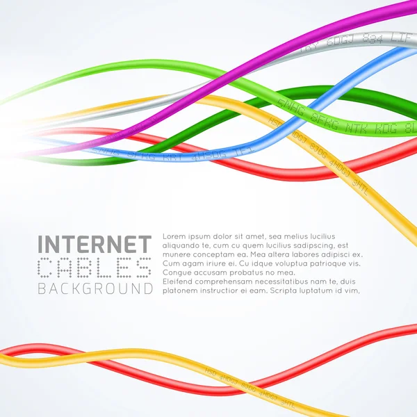 Colorful network cables — Stock Vector