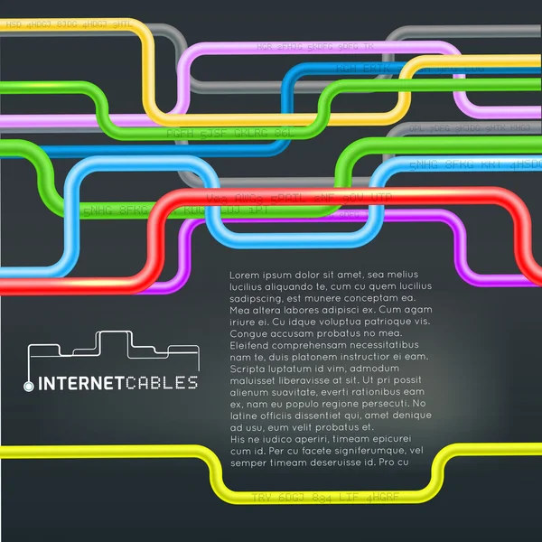 다채로운 네트워크 케이블 — 스톡 벡터