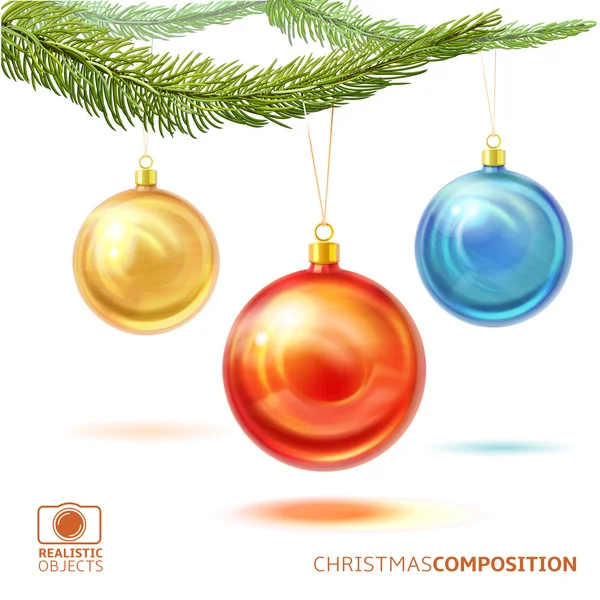 Colorful Christmas composition — Stock Vector