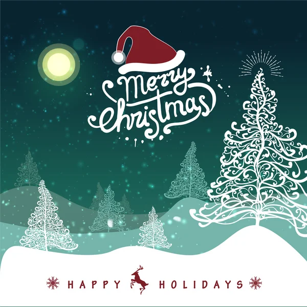 Merry Christmas Landscape card — Stock Vector