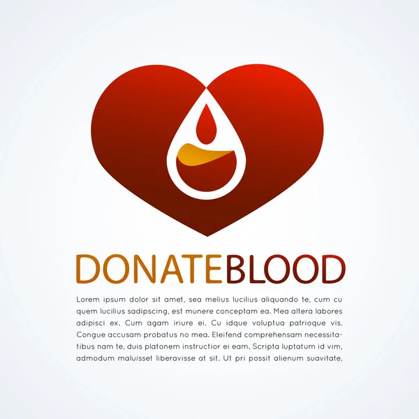 Donare il logo del sangue — Vettoriale Stock