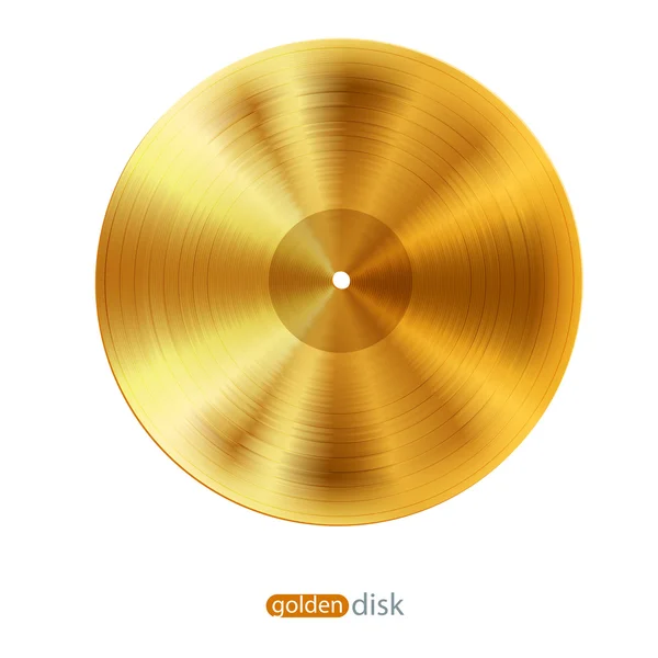 Brillante disco de oro realista — Vector de stock